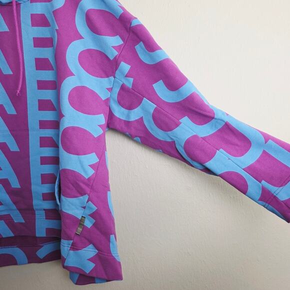 NEW Marc Jacobs Monogram Jumbo Logo Purple and Blue Graphic Oversized Hoodie - Picture 2 of 14